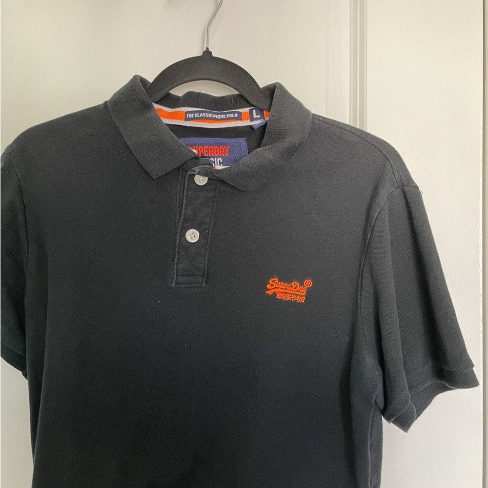 Superdry Men's Black Polo Shirt Sz L